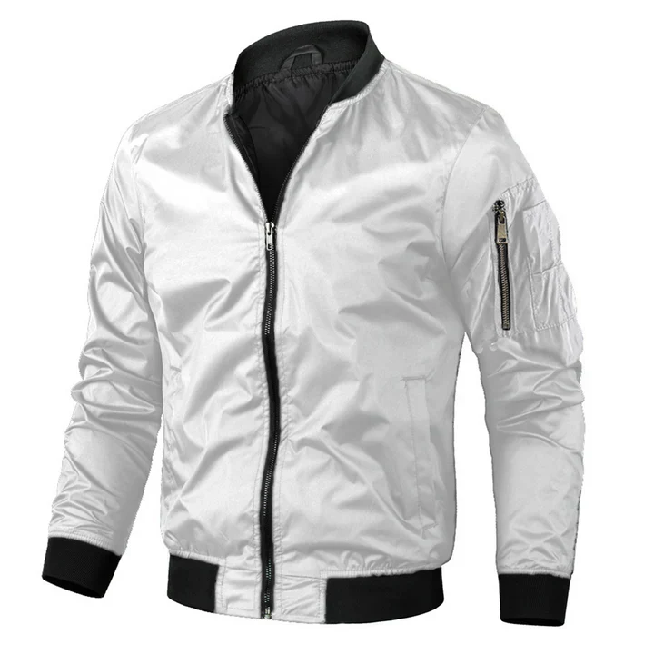 Levoire | Bomber Jacket En Edelkraft Élégance Stylée Pour L'Homme Moderne Blanc