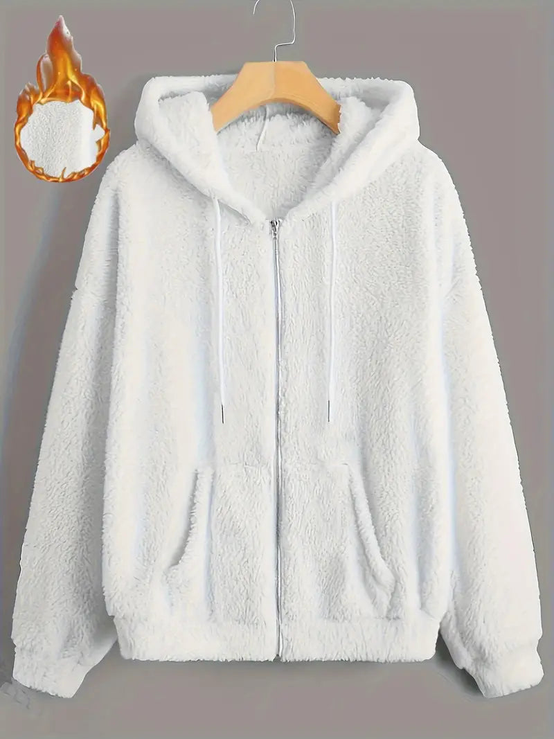 Levoire | Veste À Capuche Douce Pour Femmes Blanc