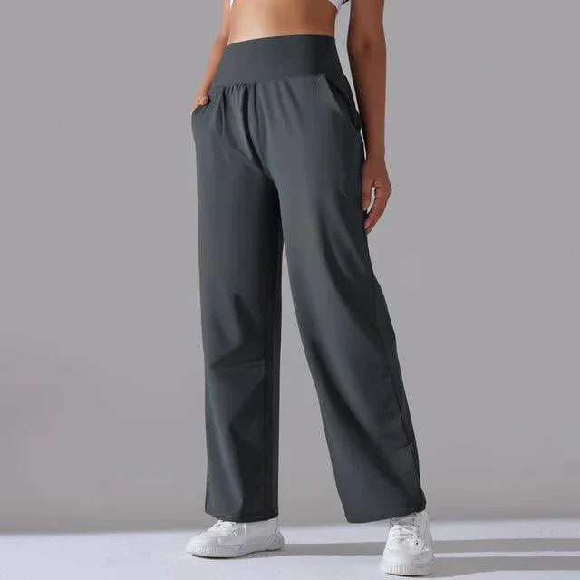 Levoire | Leg Yoga-Pantalons Pour Femmes Taille Haute Pantalons De Fitness À Jambes Larges Bleu (Long)