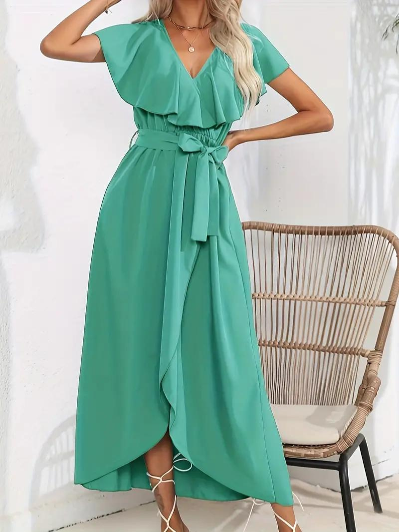 Levoire | Robe Midi Longue Robe D'Été Vert clair
