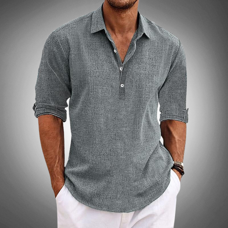 Levoire | Chemise en lin classique Gris