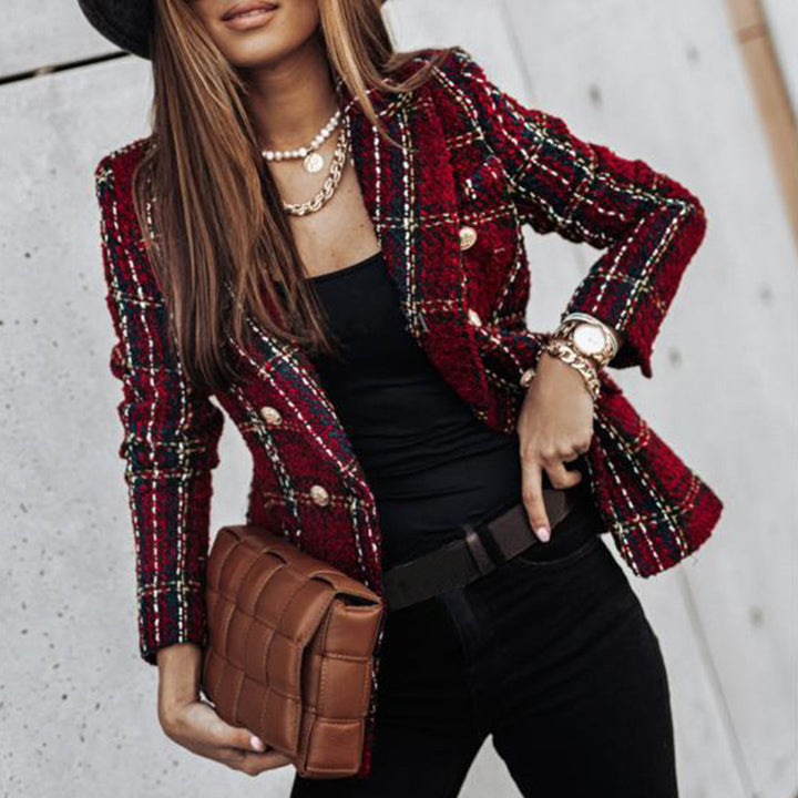Levoire | Blazer Élégant Et Super Doux Avec Boutons Rouge vin