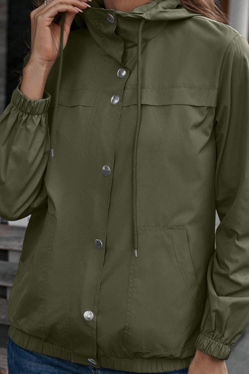 Levoire | Veste Sweat À Capuche Veste Imperméable Pour Femmes Vert olive
