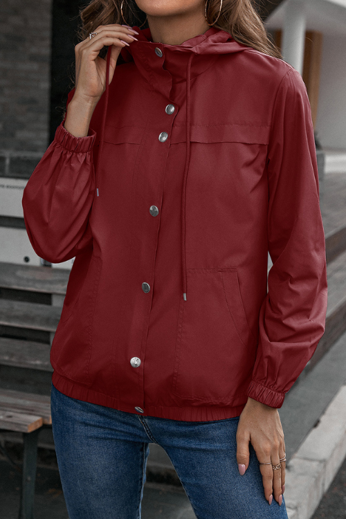 Levoire | Veste Sweat À Capuche Veste Imperméable Pour Femmes Bourgogne