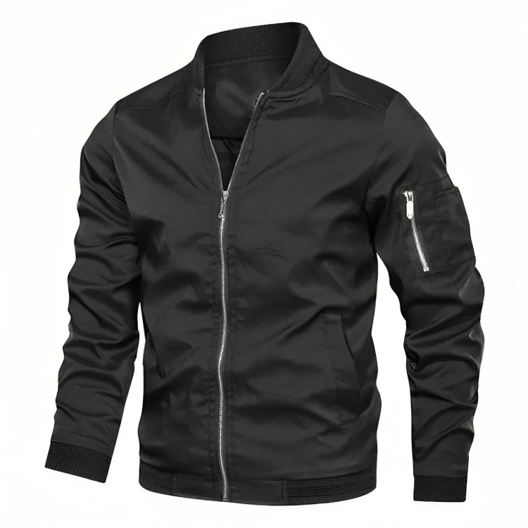 Levoire | Fermeture Éclair Veste D'Été Imperméable Veste Bomber Noir