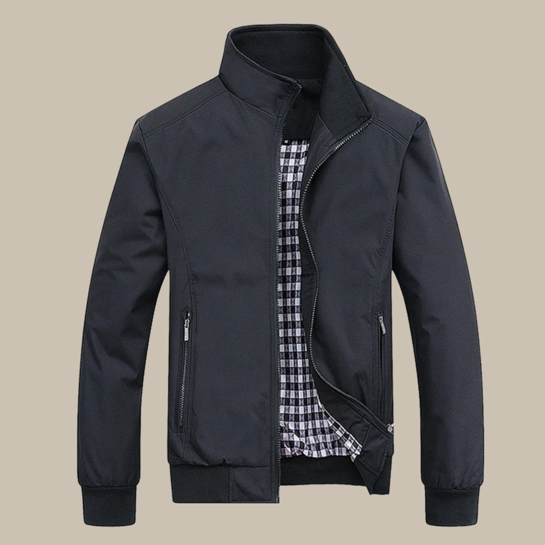 Levoire | Fermeture Éclair Manteau Pour Homme Fin Manteau D'Été Noir