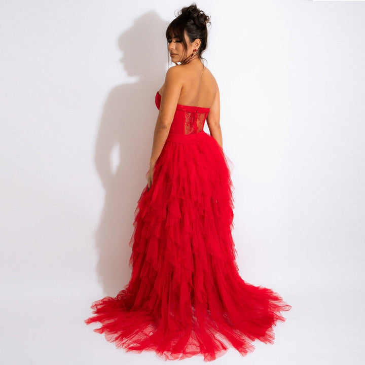 Levoire | Robes Corset-Maxi Blondes Longues En Filet