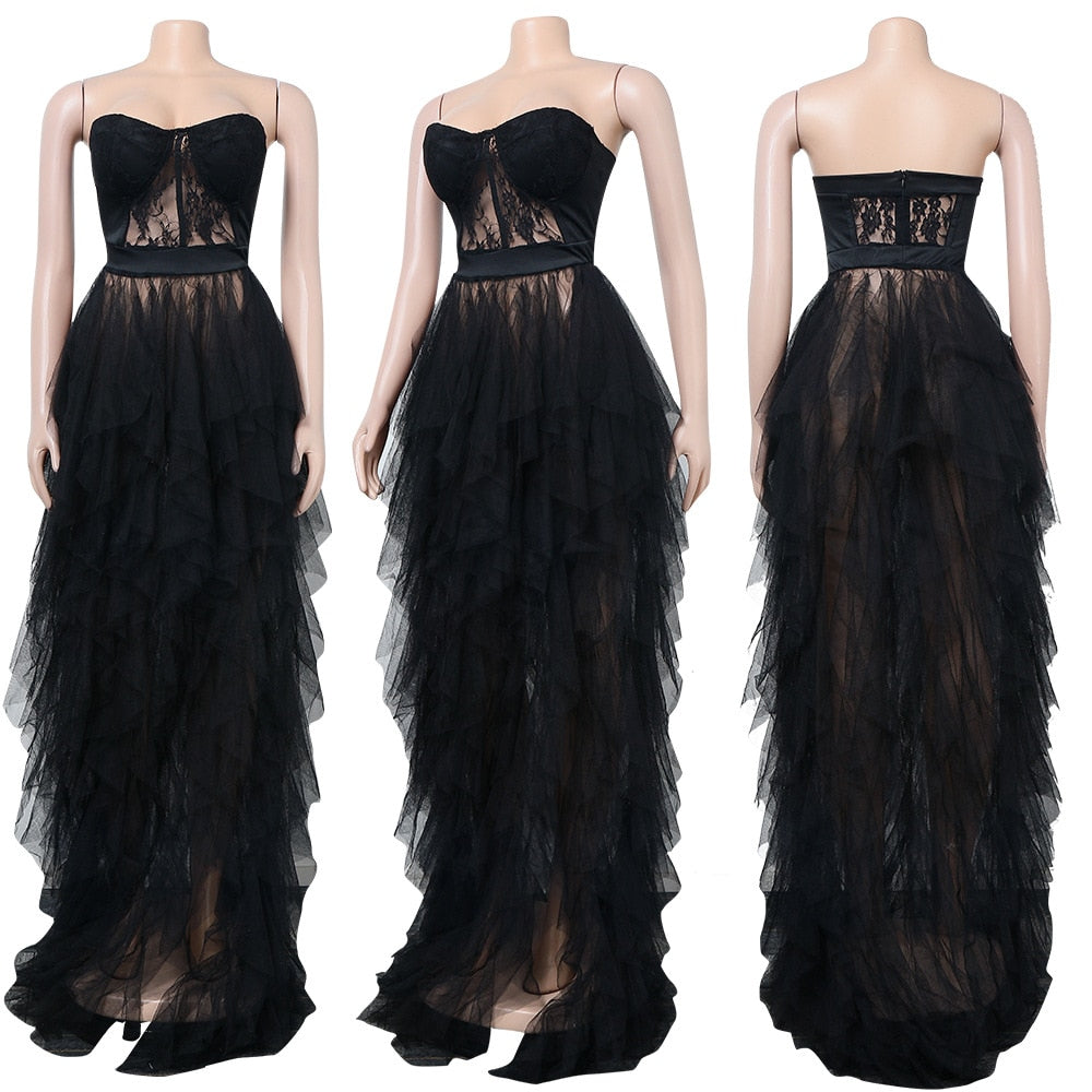 Levoire | Robes Corset-Maxi Blondes Longues En Filet