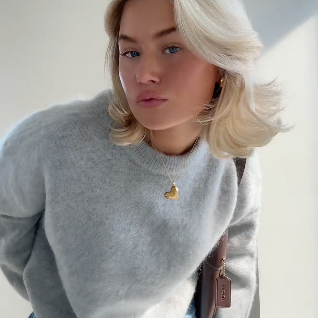 Levoire | Pull Avec Motif Maille Fine Gris
