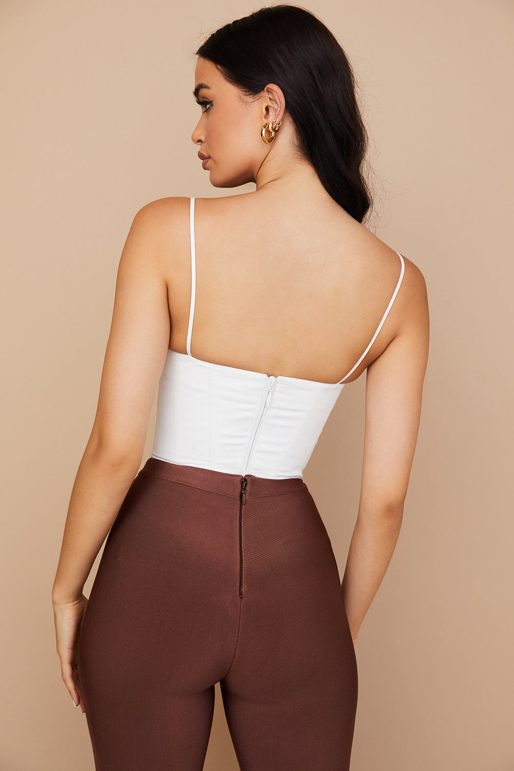 Levoire | Top Corset Blanc Avec Volants