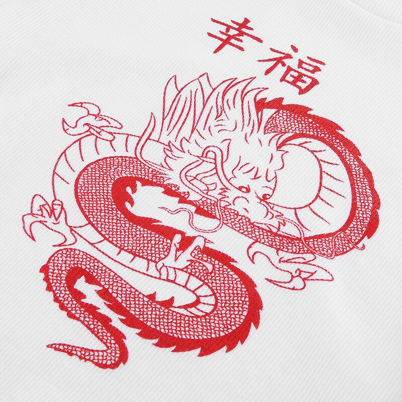 Levoire | Crop Top T-Shirt Avec Design De Dragons Rétro
