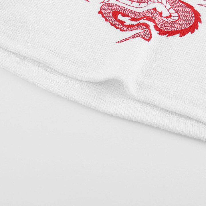 Levoire | Crop Top T-Shirt Avec Design De Dragons Rétro