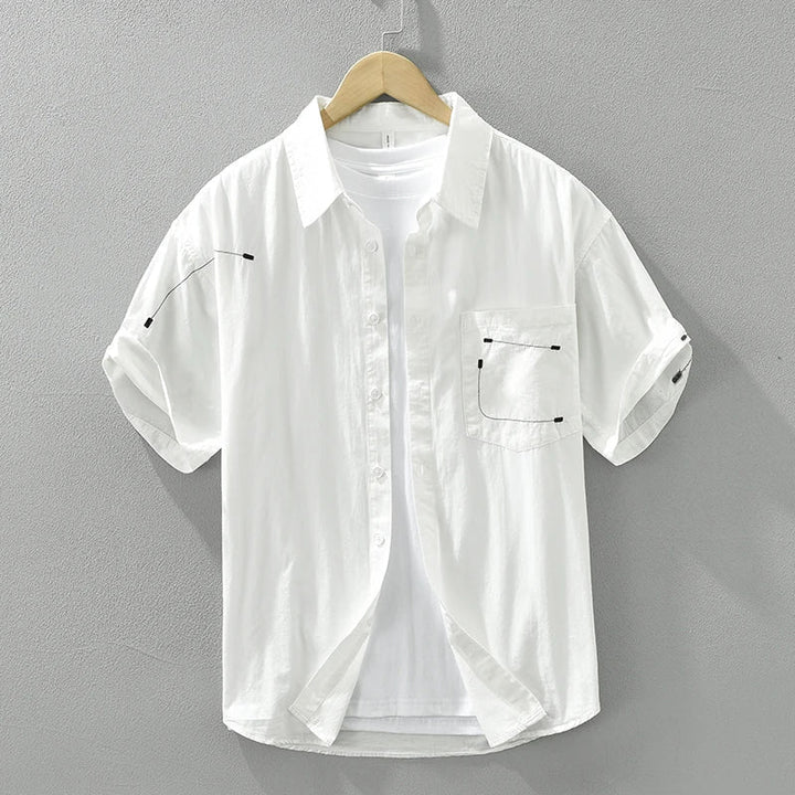 Levoire | Chemise À Manches Courtes Decontracte Hommes Blanc
