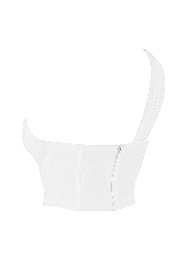 Levoire | Chemise Asymétrique Blanche Avec Réseau Et Découpe