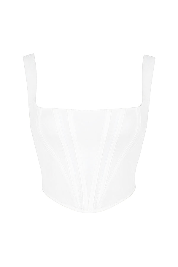 Levoire | Corset Top En Coton Blanc À Encolure Carrée