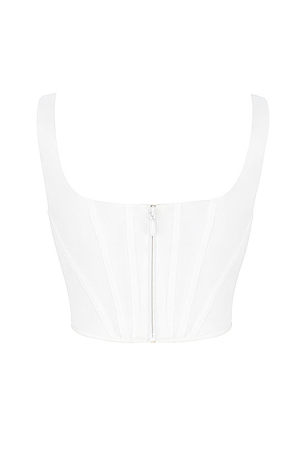 Levoire | Corset Top En Coton Blanc À Encolure Carrée