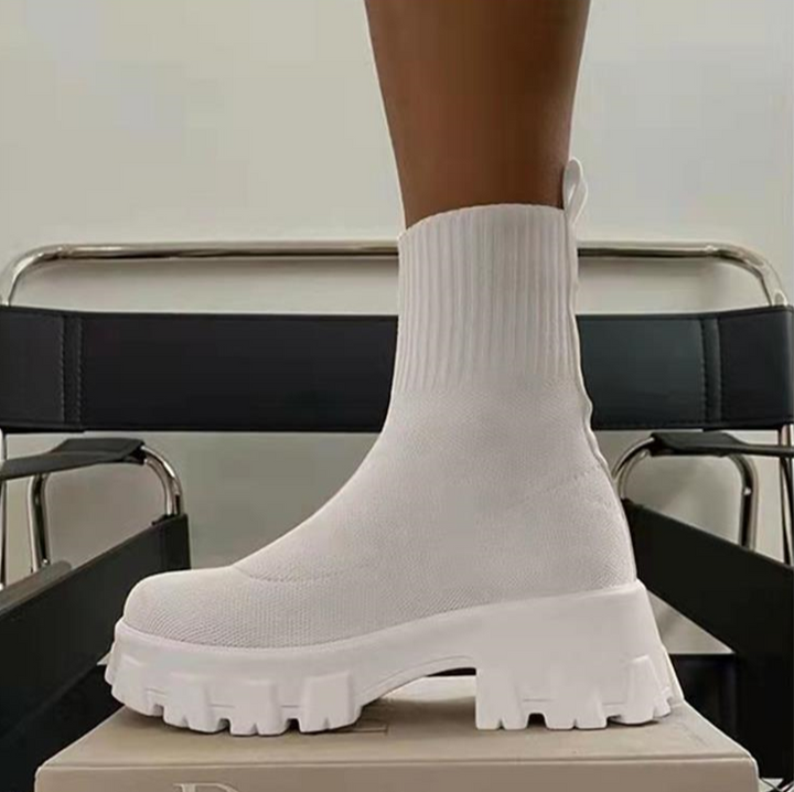 Levoire | Botte Chaussette Épais Semelle Antidérapante Détendue Blanc