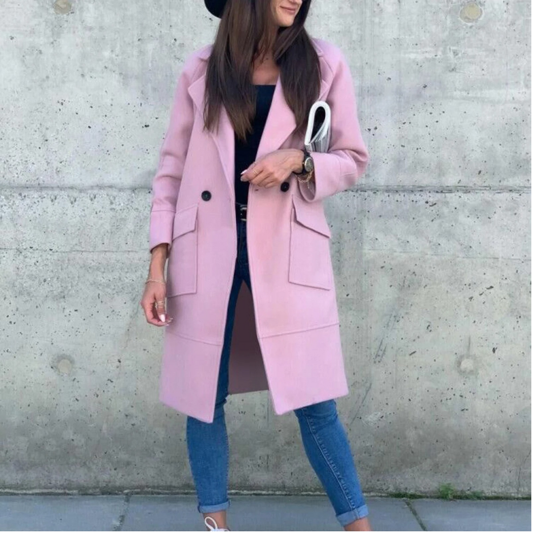 Levoire | Manteau Léger Pour Femmes Avec Col Rabattu Rosa