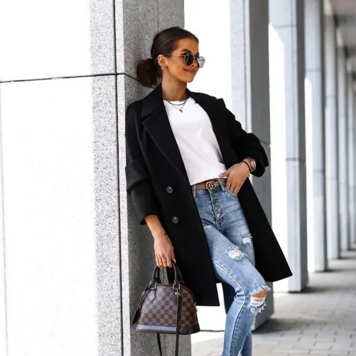 Levoire | Col Revers Avec Bouton Manteau Femme Jacket