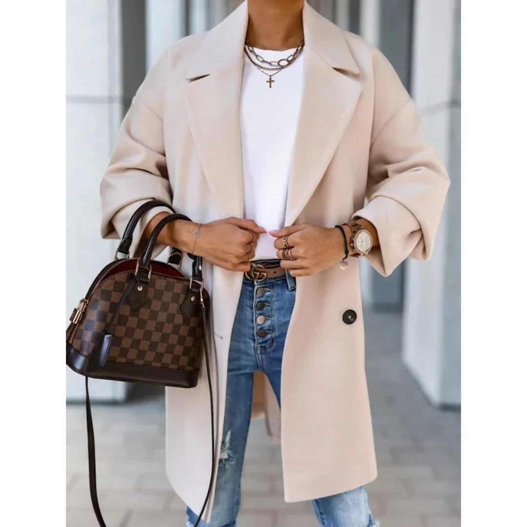 Levoire | Col Revers Avec Bouton Manteau Femme Jacket Blanc