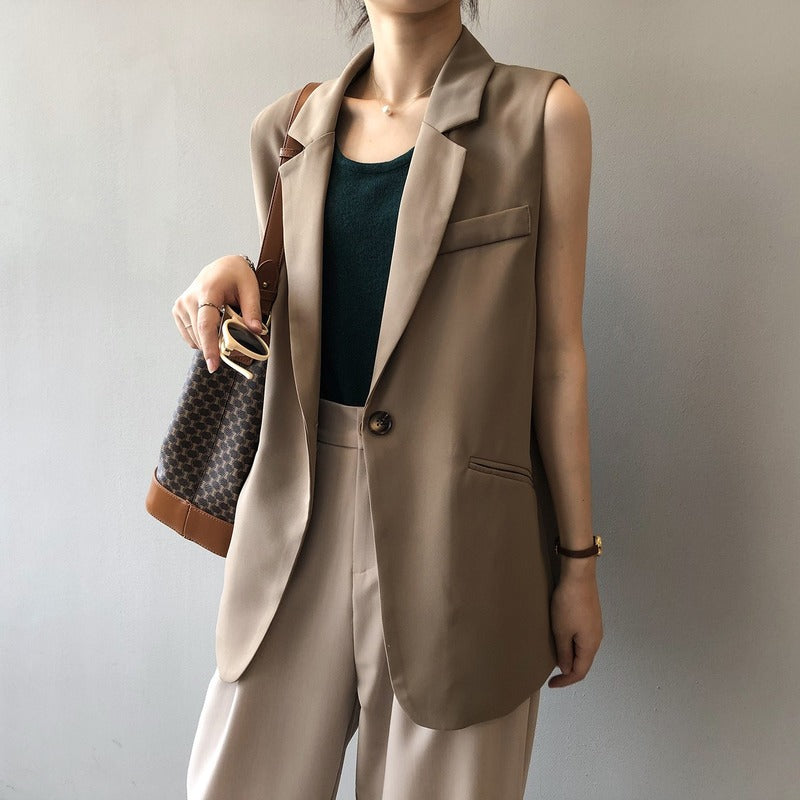 Levoire | Blazer Sans Manches Brun Pour Femmes Julie Beige