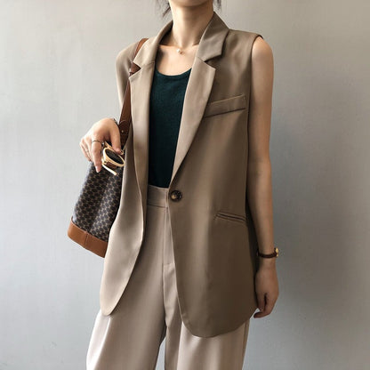 Levoire | Blazer Sans Manches Brun Pour Femmes Julie Beige