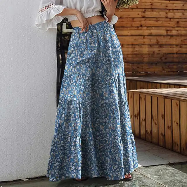 Levoire | Pantalon Avec Motif Floral Bleu