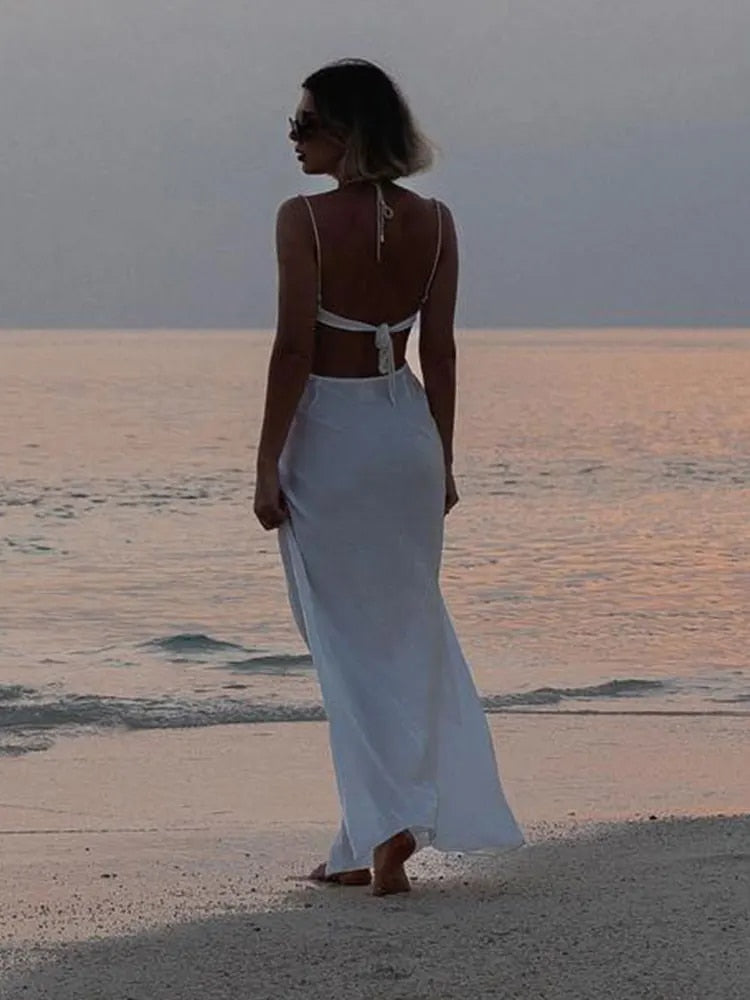 Levoire | Sans Manches Hult Décolleté Maxi Robe