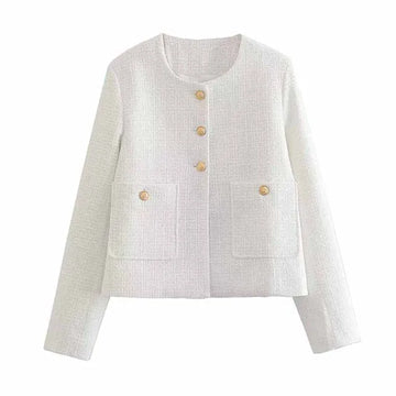 Levoire | Veste élégante avec encolure ronde Blanche