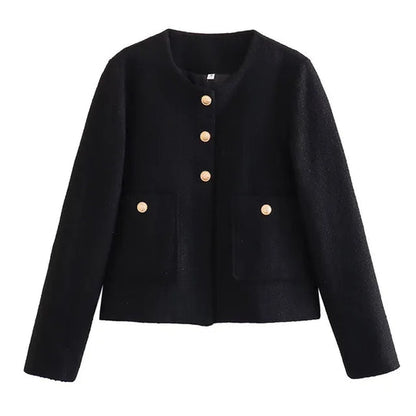 Levoire | Veste élégante avec encolure ronde Noir