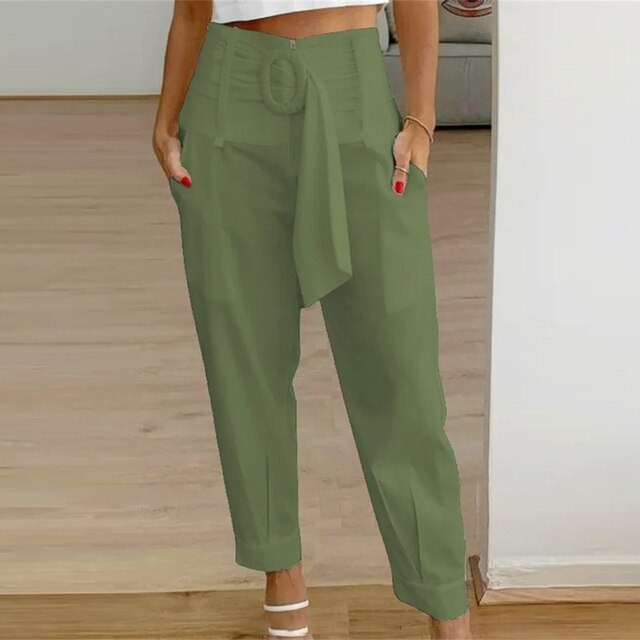 Levoire | Pantalon Crayon Avec Lacets Vert