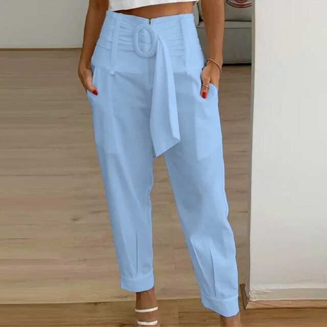 Levoire | Pantalon Crayon Avec Lacets Bleu
