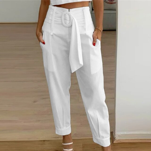 Levoire | Pantalon Crayon Avec Lacets Blanc