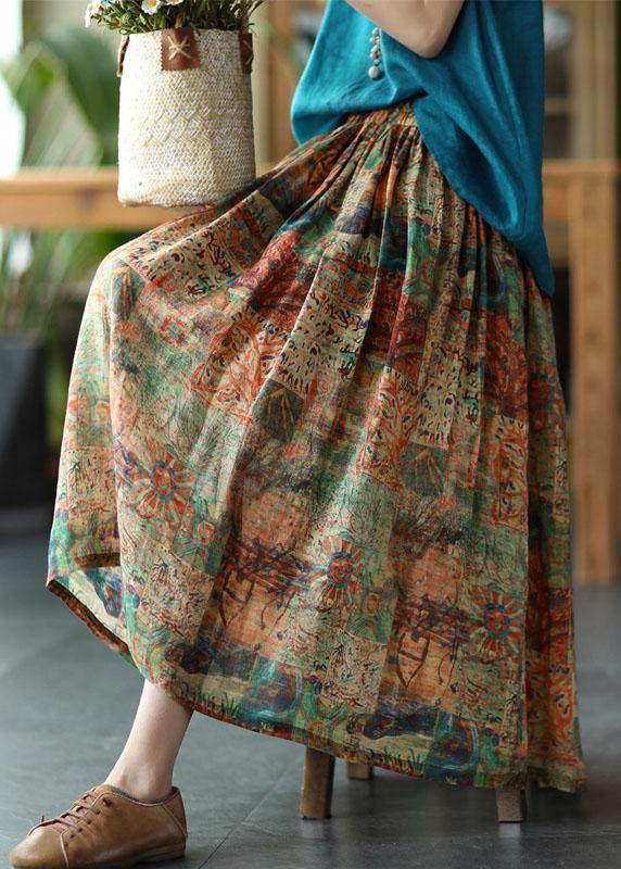 Levoire | Jupettes En Lin De Motif Mustankukka, Taille Élastique, Été