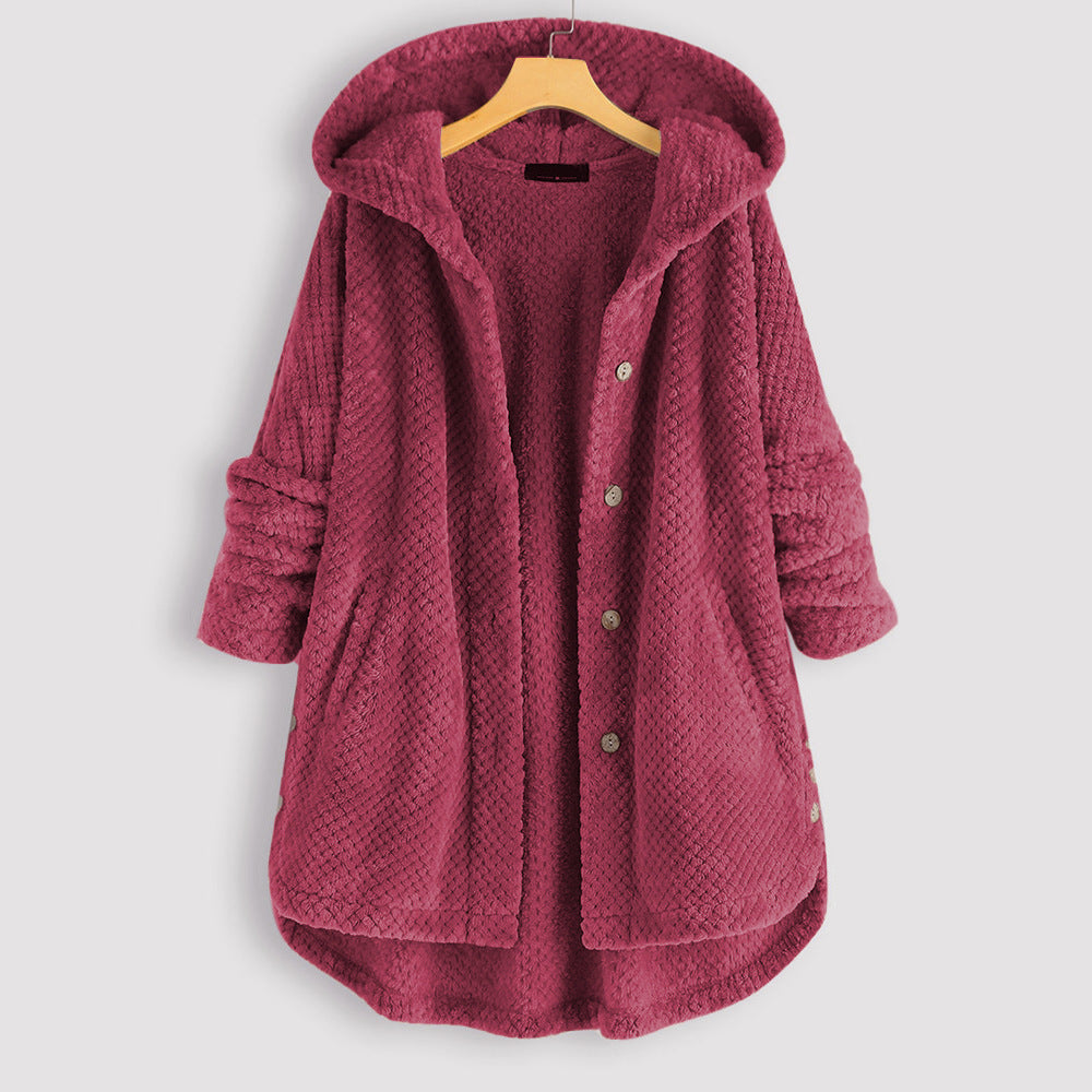 Levoire - Veste à capuche en polaire réversible d'hiver Rosa
