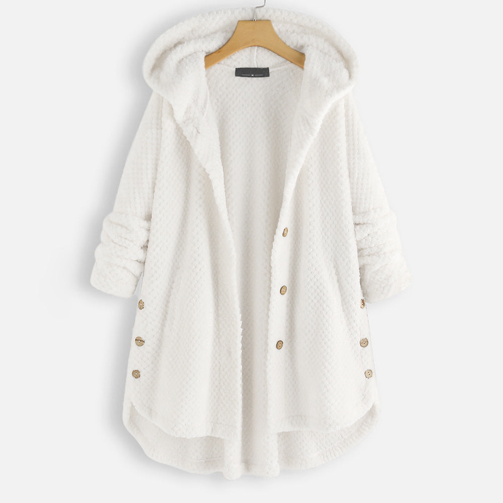 Levoire - Veste à capuche en polaire réversible d'hiver Blanc