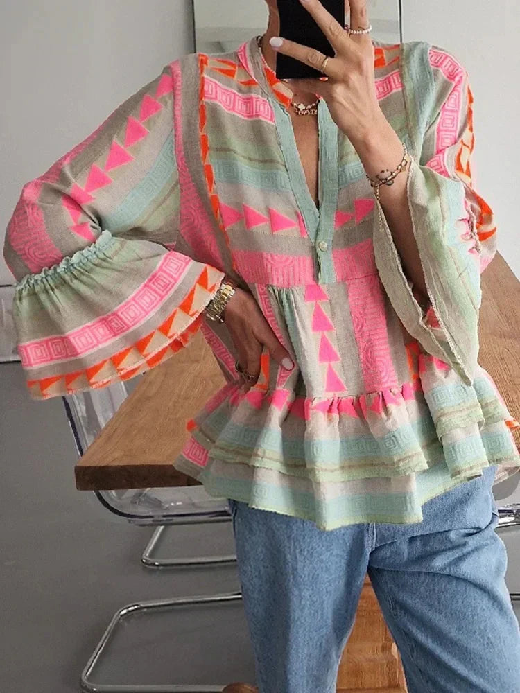 Levoire | Chemise Géométrique Pour Femmes