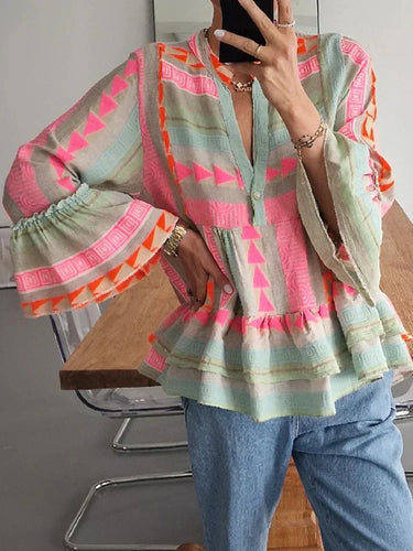 Levoire | Chemise Géométrique Pour Femmes