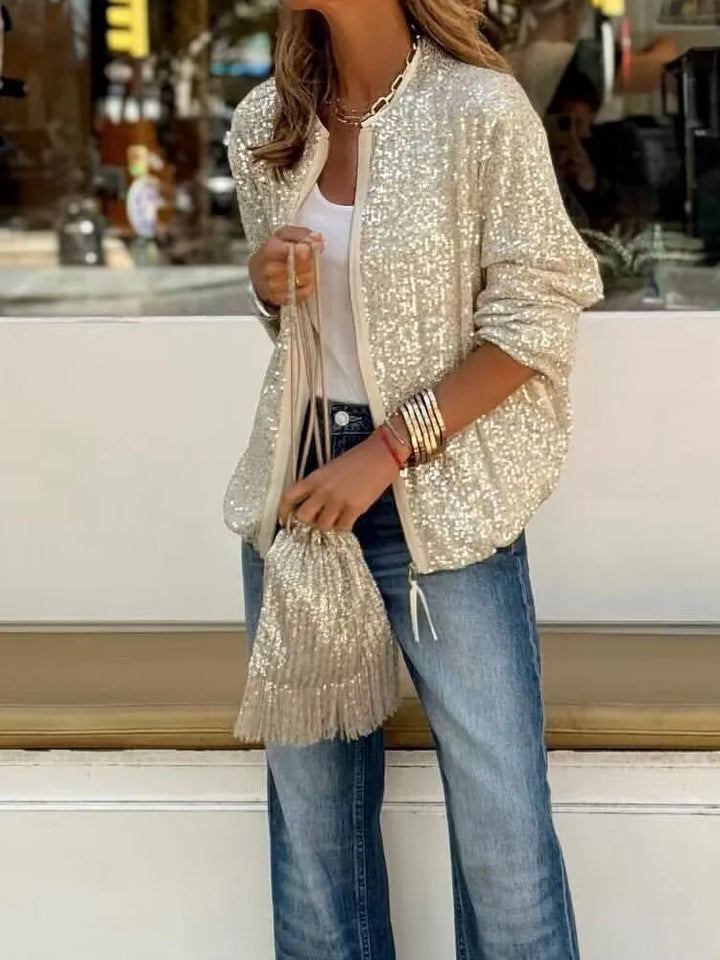 Levoire | Veste De Fête Brillante Slim Fit Officielle Pour Femmes Argent