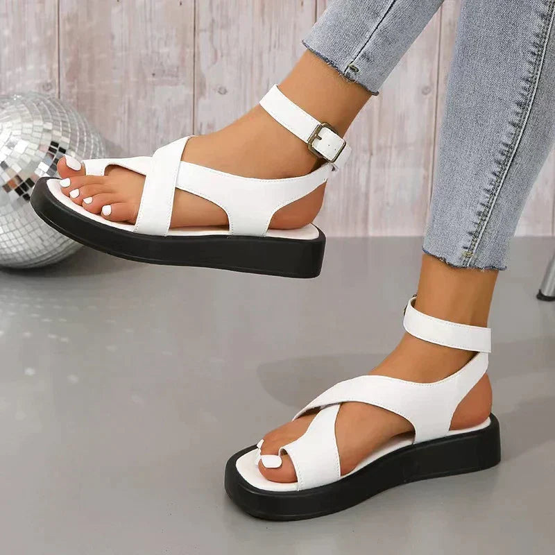 Levoire | Sandales Pour Femmes En Cuir Véritable Blanc