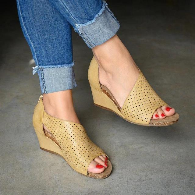 Levoire | Nu-Pieds À Semelle Compensée Souple Jaune