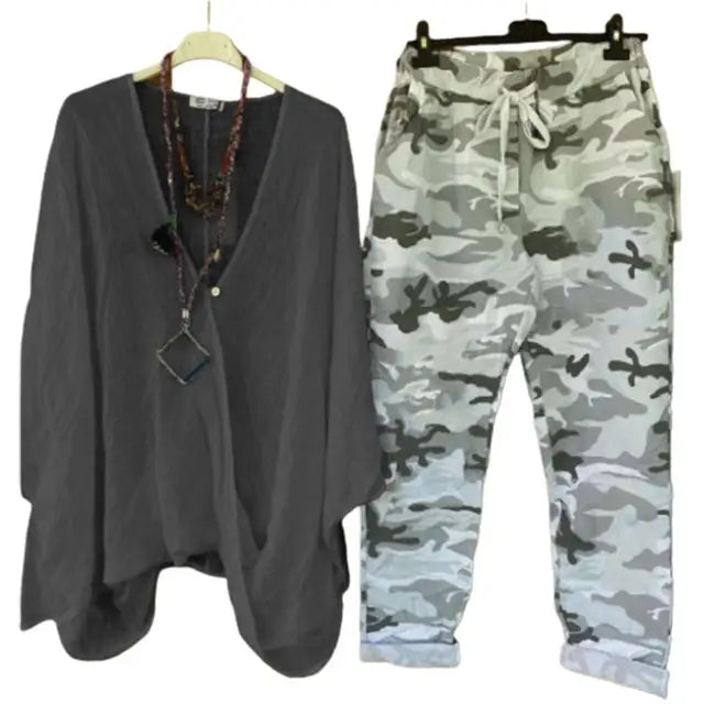 Levoire | Ensembles de chemises et pantalons élégants Gris