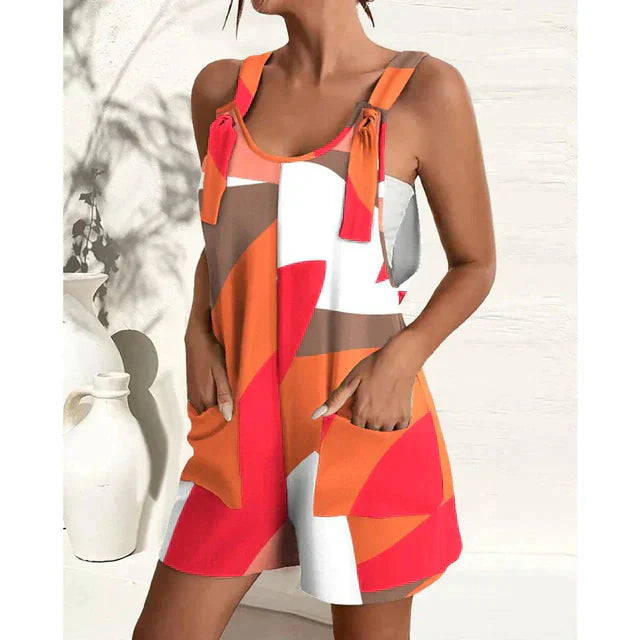 Levoire | Salopette Shorts Orange blanc