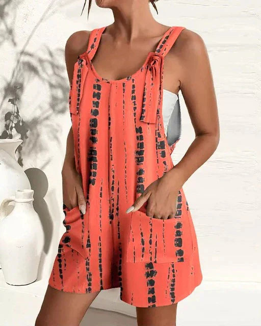 Levoire | Combinaisons Courtes Pantalon Orange-noir