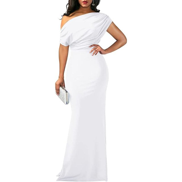 Levoire | Robe Longue À Col Haut Élégante Blanc (Quasi épuisé)