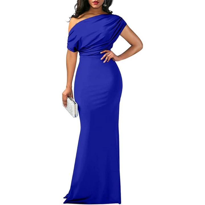 Levoire | Robe Longue À Col Haut Élégante Roi bleu