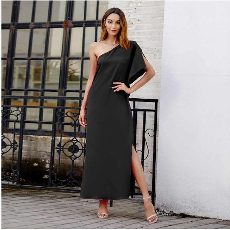Levoire | Satina Une Robe Midi À Manches Lanternes Épaules