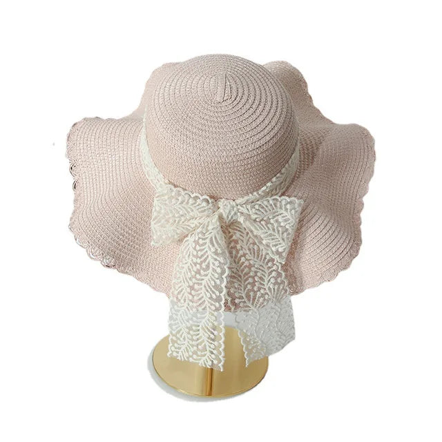 Levoire | Chapeau de Paille Chic avec Style Élégant et Protection Solaire pour Femmes Rose