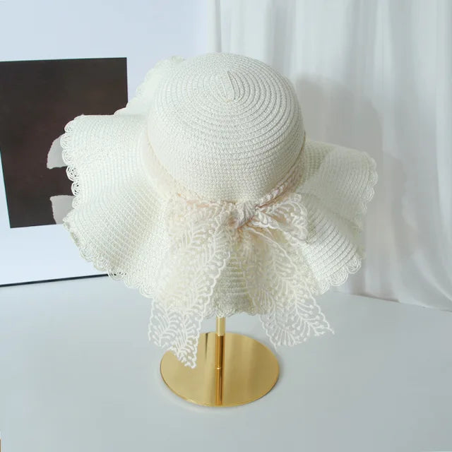 Levoire | Chapeau de Paille Chic avec Style Élégant et Protection Solaire pour Femmes Blanc
