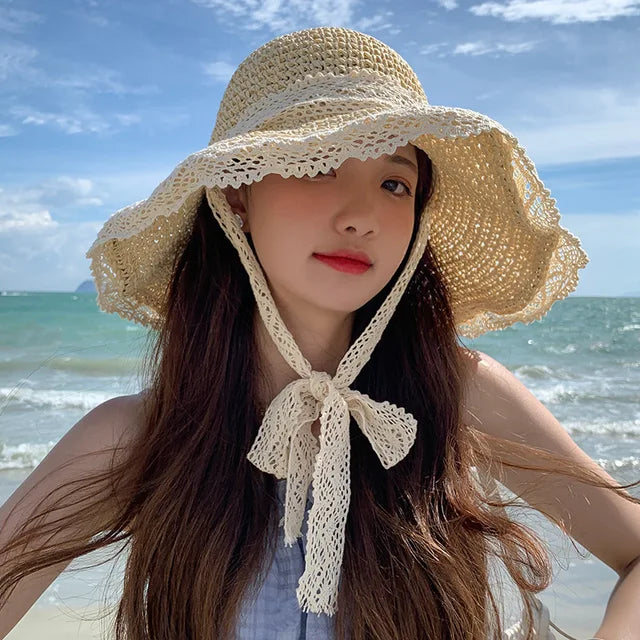 Levoire | Chapeau de Plage avec Style Élégant et Protection Solaire pour Femmes Beige 54-58cm